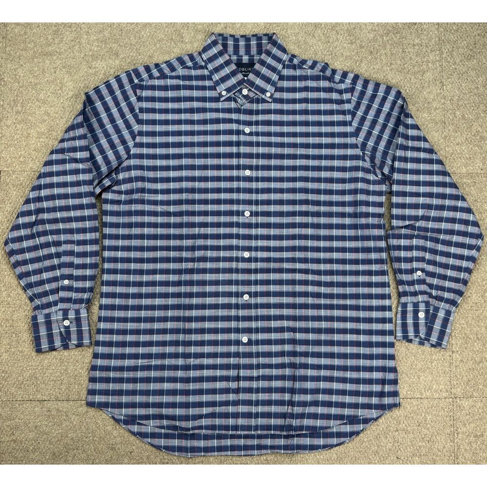 Ledbury Fine Shirtmaker Mens Button Down Plaid Long Sleeve Dress Shirt Size 16.5